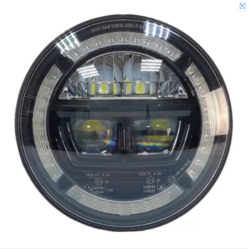 Светодиодные фары головного света SR-1690B (EMC) 7 дюймов черные 90 Вт с ДХО (комплект)